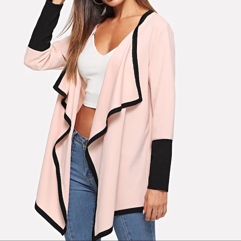 Pink Open Front Jacket
